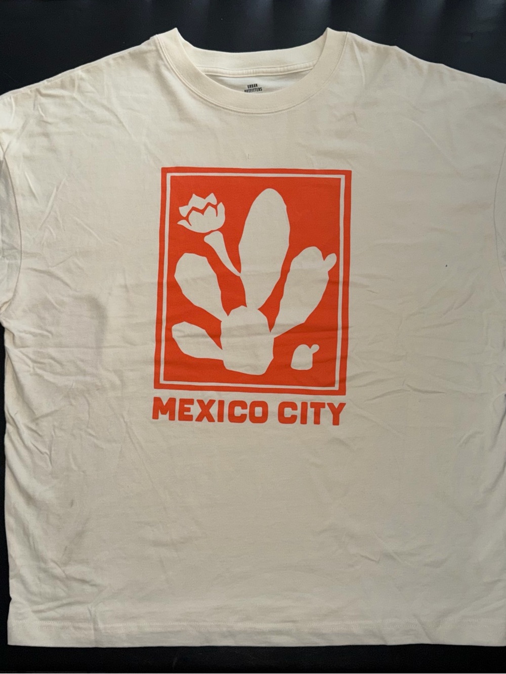 Urban Outfitters Cream T‑Shirt with Orange Mexico City Graphic